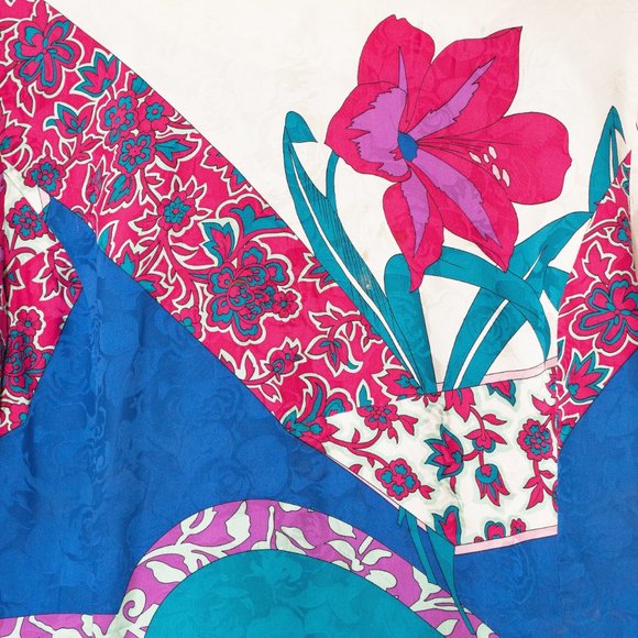 Vintage 80s Anne Crimmins for Umi Collections Medium Silk Bold Maximalist Blouse - Picture 3 of 4